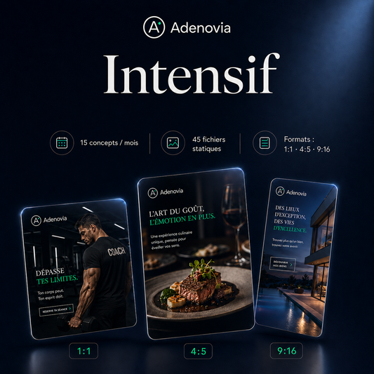 Intensif — 15 concepts créatifs par mois pour tester plus d’angles Meta